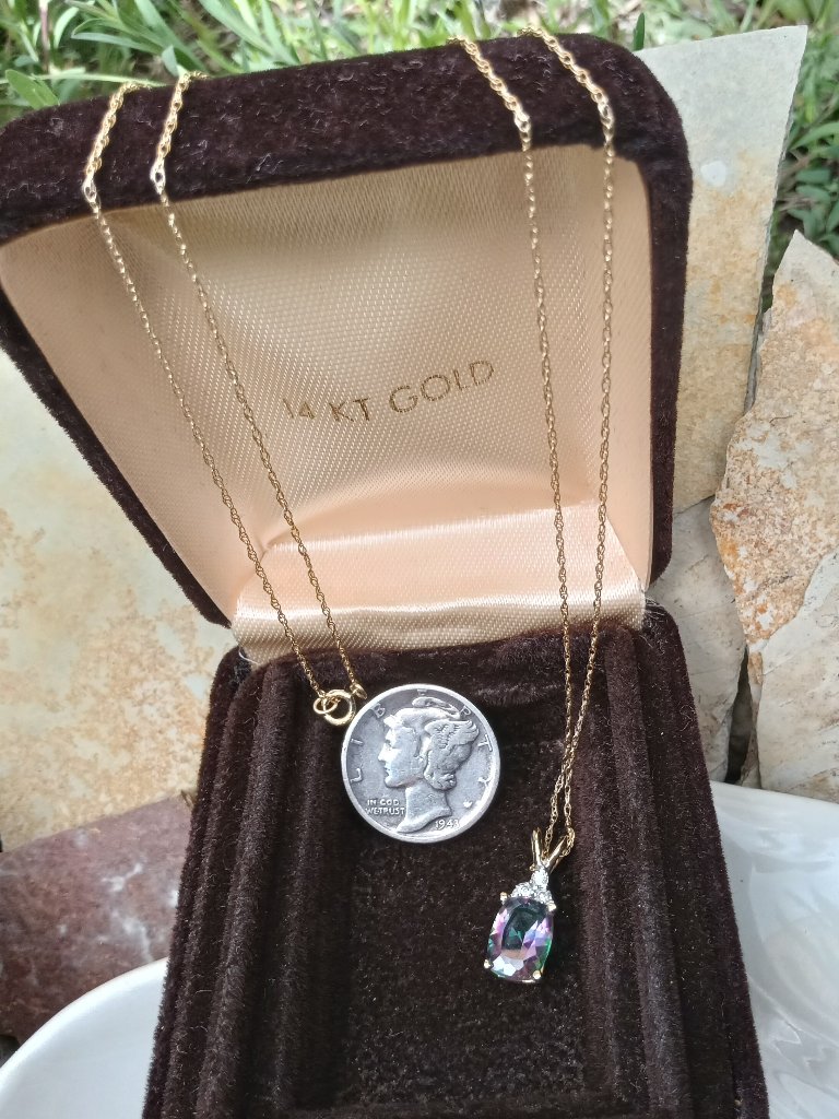 Solid 14kt Gold, Ametrine, & Diamond Necklace